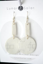 Load image into Gallery viewer, Minimalist Artizan winter White Polymer Clay Earrings
