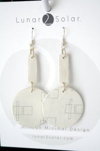 Minimalist Artizan winter White Polymer Clay Earrings