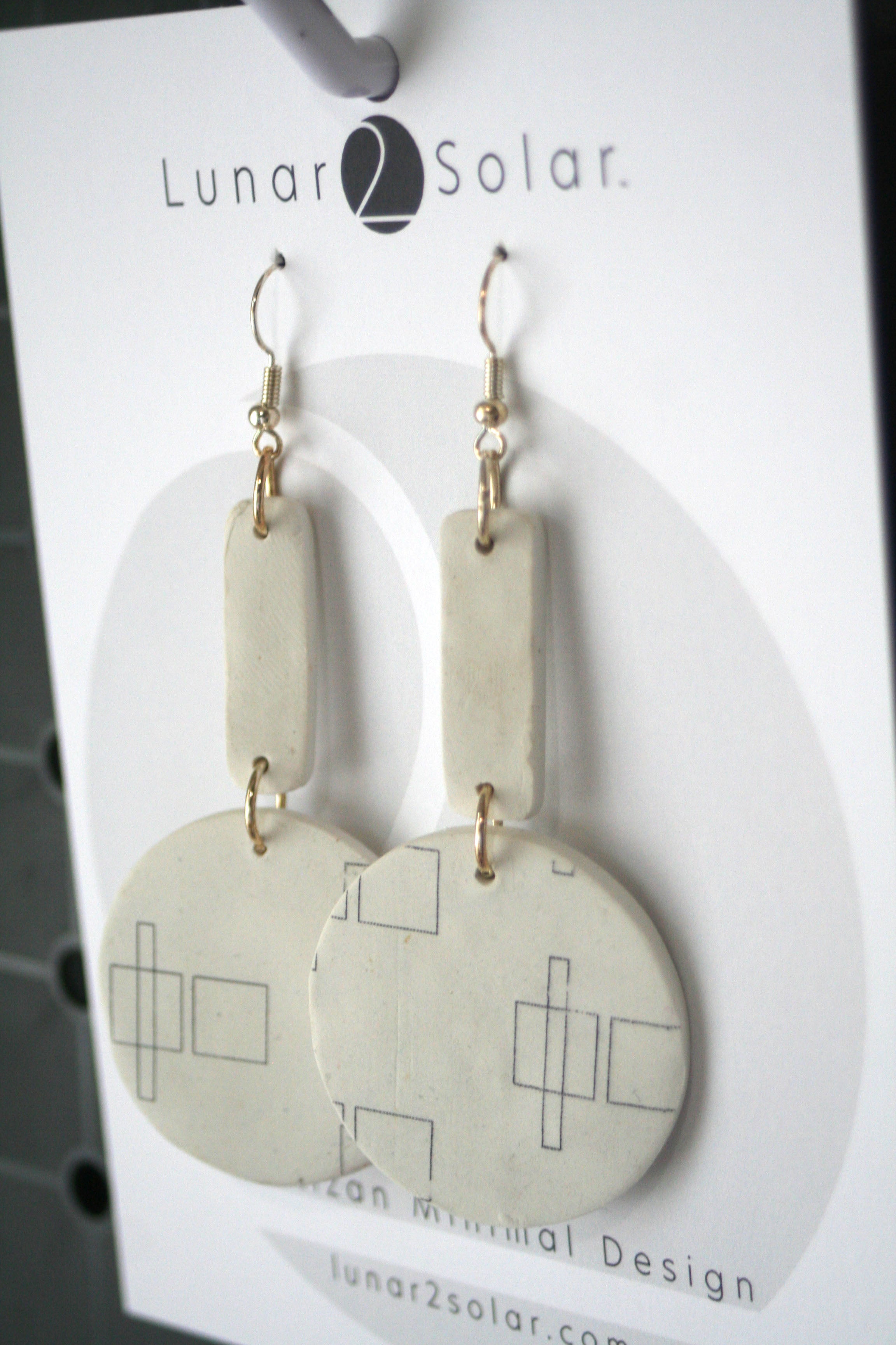 Minimalist Artizan winter White Polymer Clay Earrings