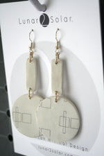 Load image into Gallery viewer, Minimalist Artizan winter White Polymer Clay Earrings
