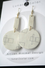 Load image into Gallery viewer, Minimalist Artizan winter White Polymer Clay Earrings
