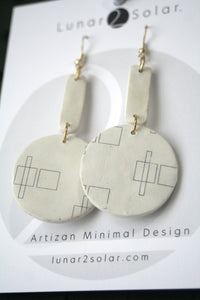 Minimalist Artizan winter White Polymer Clay Earrings